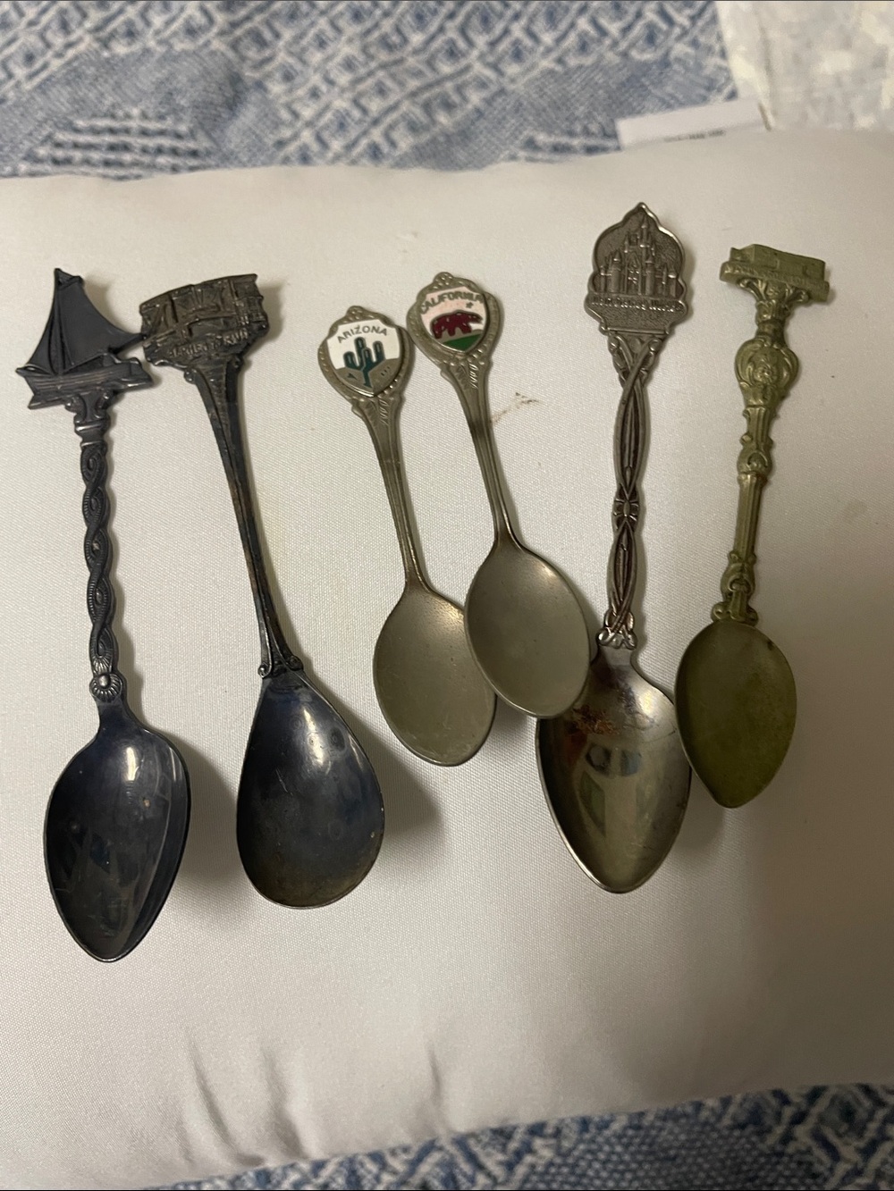 Assorted Silver-Tone and Aged Metal Souvenir Spoon Set